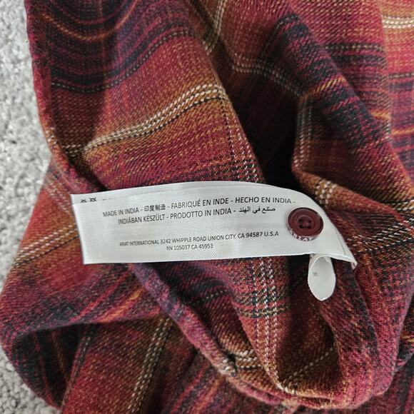 Ariat Shirt Mens 3XL Red Flannel Hiller Retro Fit Pearl Snap Plaid Western Work - Picture 9 of 13
